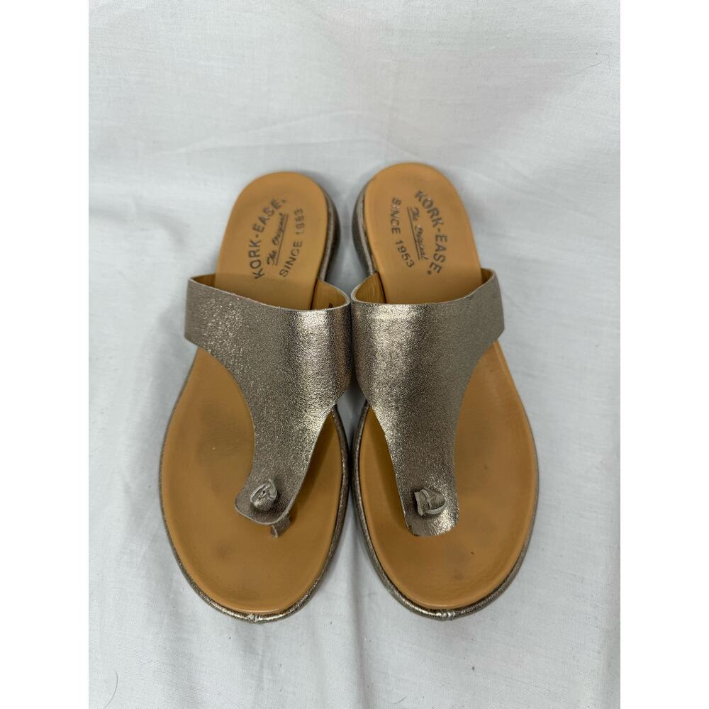 Kork-ease size 6 gold leather jacket thong Sandels